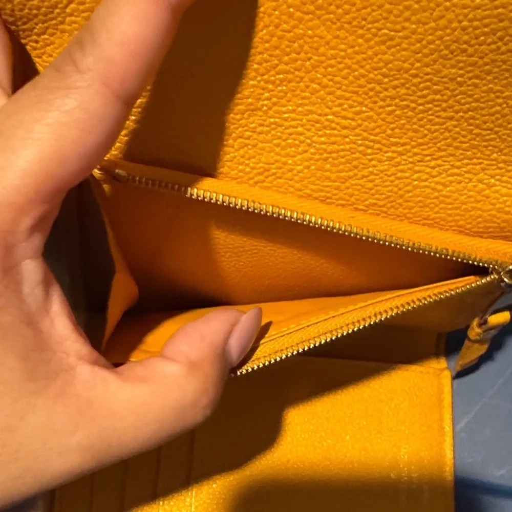 Louis Vuitton Mustard Yellow Embossed Wallet